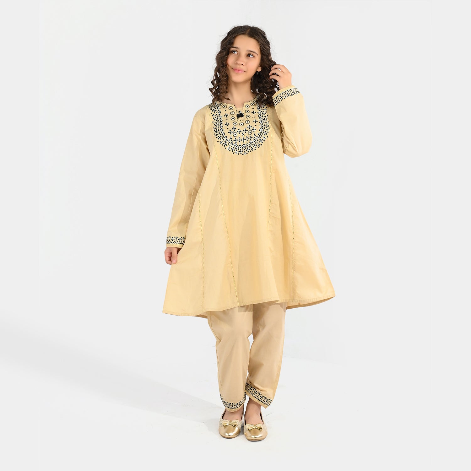 Girls Poplin 2Pcs Zaib-Off.White Price in Pakistan | Bachaa Party