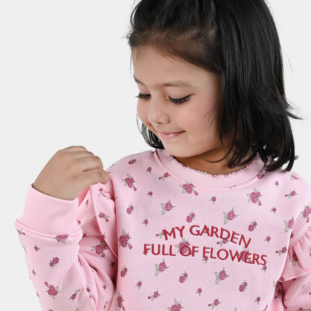 Girls Fleece 2 Piece Suit My Garden - Pink