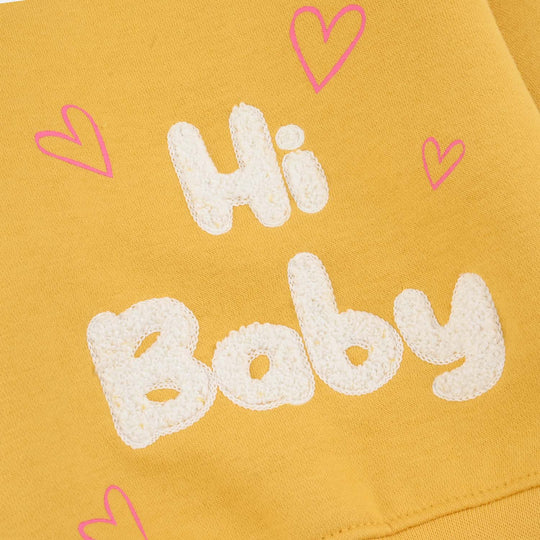 Infant Girls Fleece 2 Piece Suit Hi Baby-Yellow