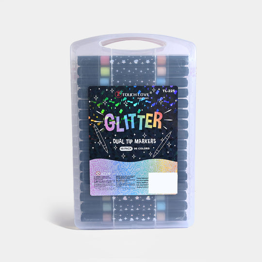 Glitter Marker Dual Tip Markers – 48Pcs