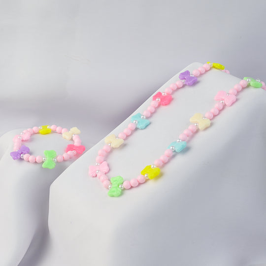 GIRLS CHARM BEADED NECKLACE & BRACELET