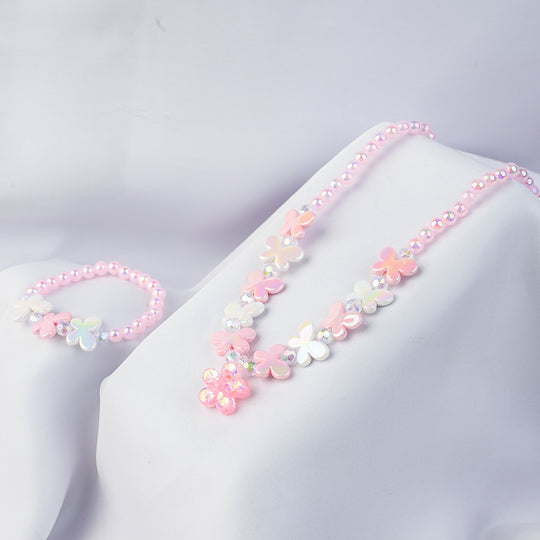 GIRLS CHARM BEADED NECKLACE & BRACELET