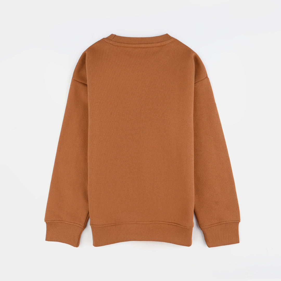 Boys Fleece Sweatshirt On Ground-Cashew