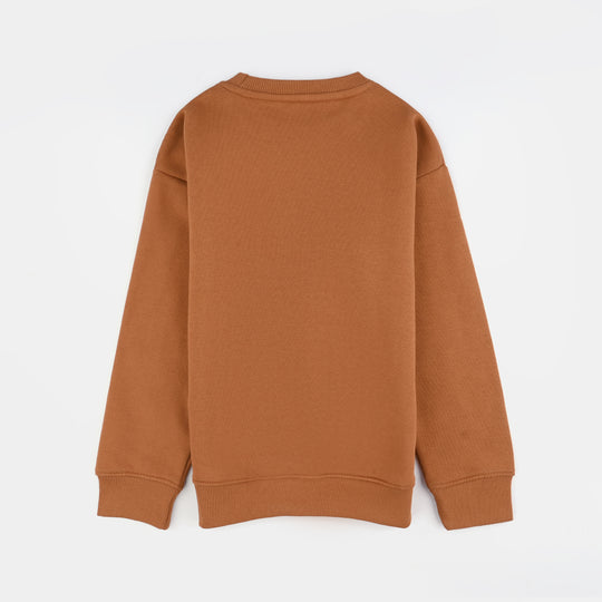 Boys Fleece Sweatshirt On Ground-Cashew