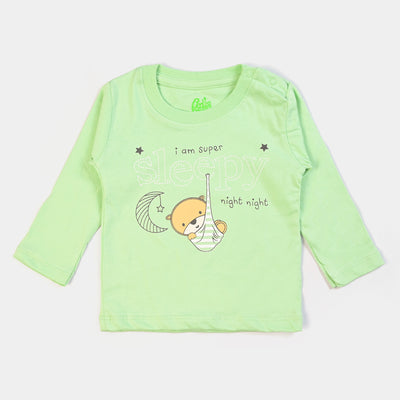 Infant Boys Knitted Night Suit Sleepy - Green