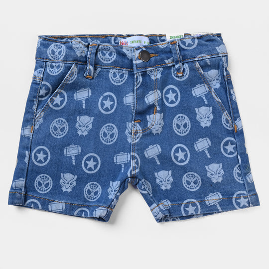 Infant Boys Denim Stretch Short Spider-DARK BLUE