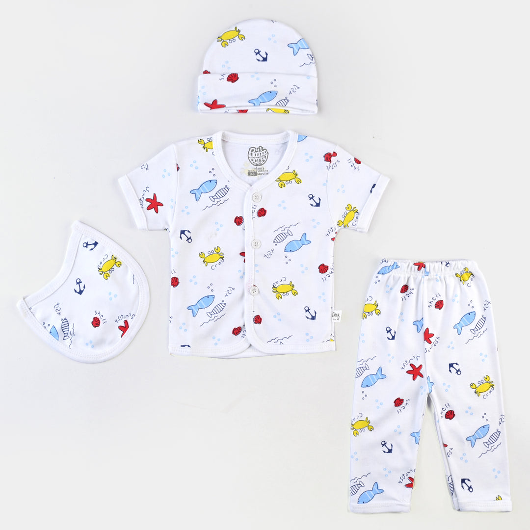 Infant Unisex Cotton Summer Suit 4PCs