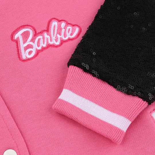 Girls Fleece Knitted Bomber-Pink