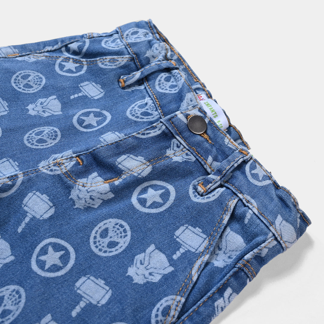 Infant Boys Denim Stretch Short Spider-DARK BLUE