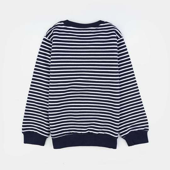 Boys Jersey/Terry Sweatshirt Athletic-NAVY
