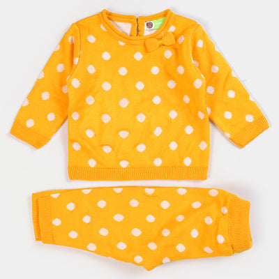 Infant Girls 2PC Knitted Suit -Yellow