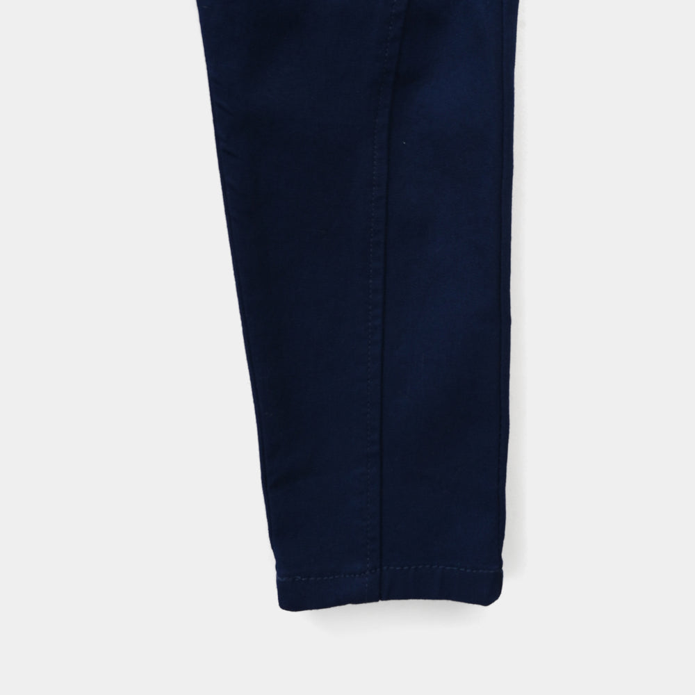 Girls Cotton Twill Jeggings - Navy