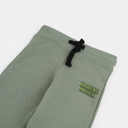 Infant Boys Fleece  Pajama (Hakuna Matata) - Green