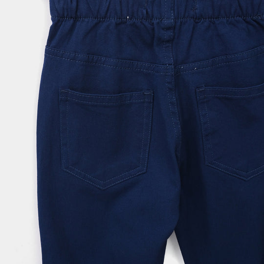 Girls Cotton Twill Jeggings - Navy