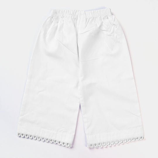 Infant Girls Cotton Eastern Trouser | White