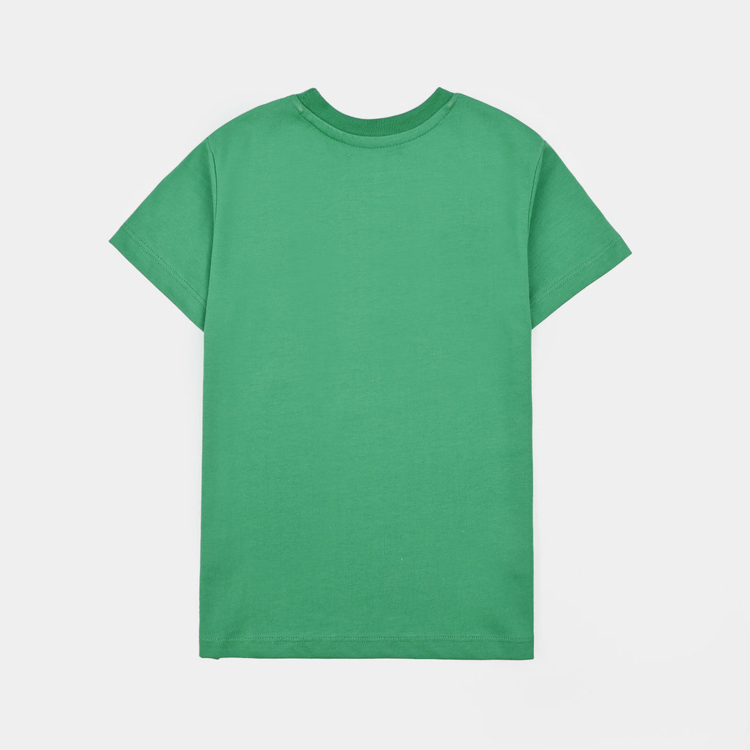 Boys Polyester Cotton Blended T-Shirt One Nation-Green
