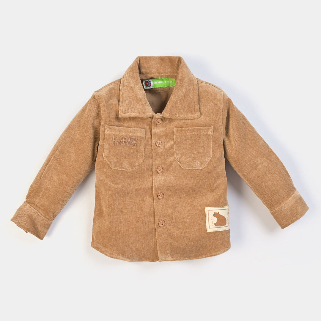 Infant Boys Corduroy Casual Shirt Bear World - BEIGE