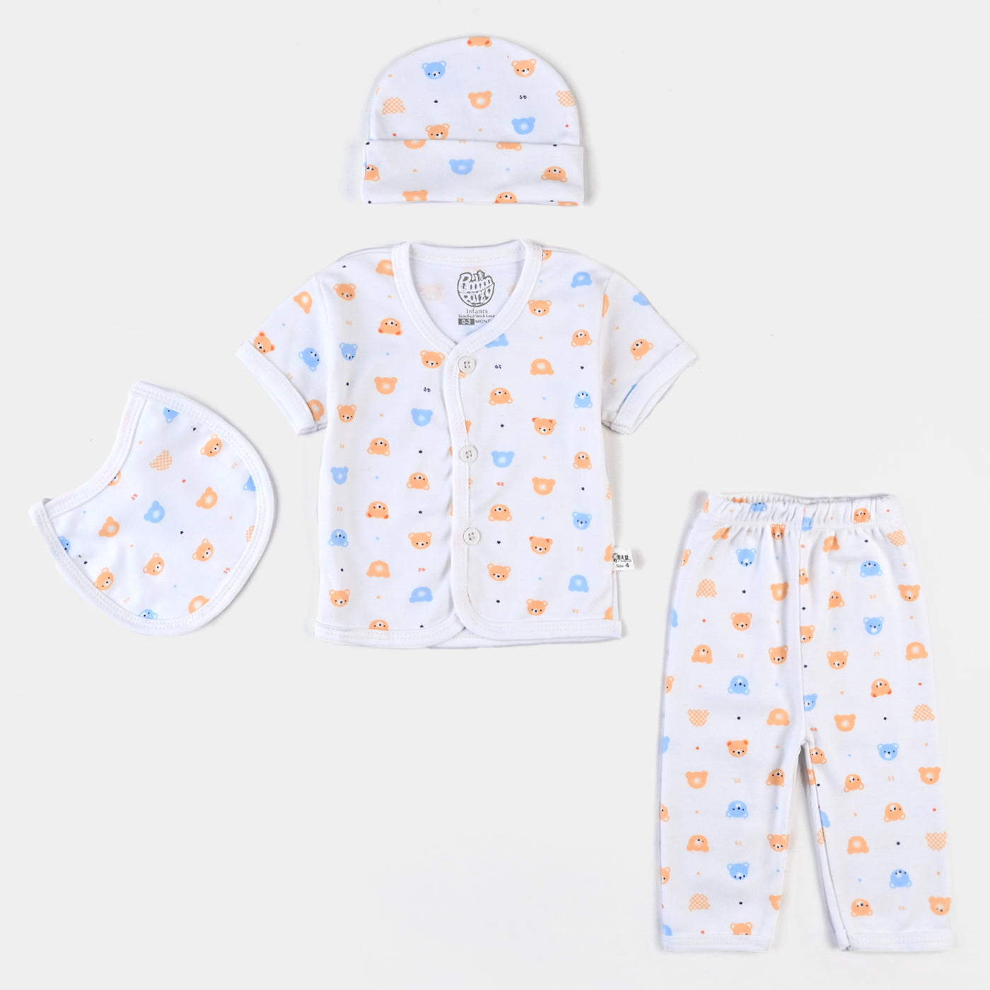 Infant Unisex Cotton Summer Suit 4PCs