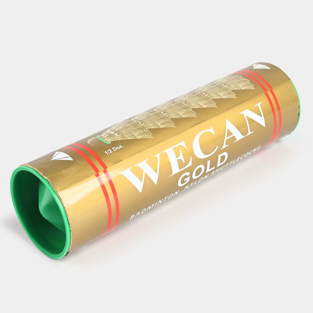 Badminton Shuttlecocks Wecan Gold Nylon