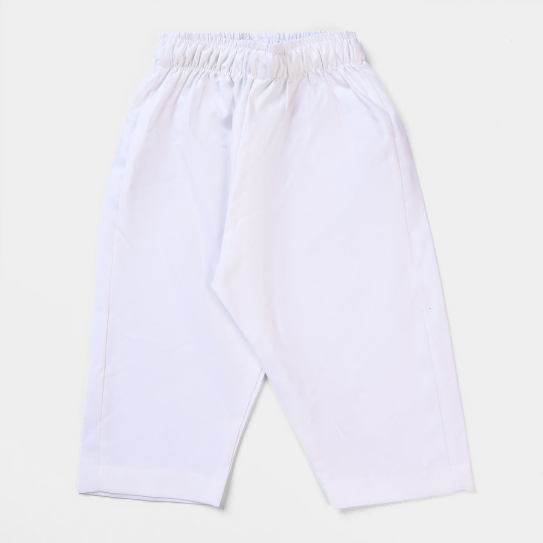 Infant Boys Poly Viscose Eastern Bottom - White