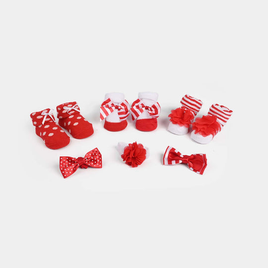 Baby Socks & Headband Pack of 3 Gift Set