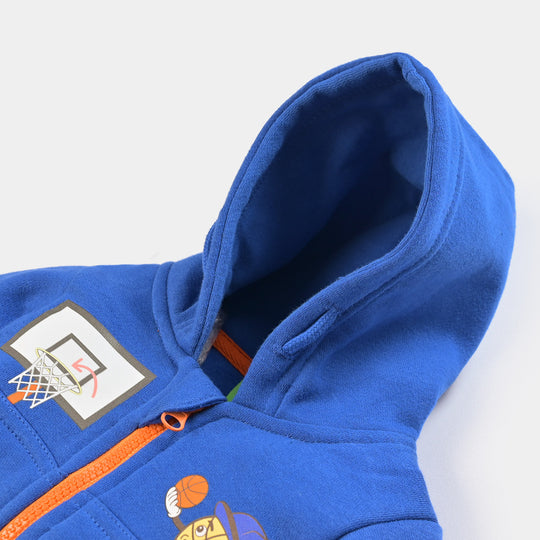 Infant Boys Knitted Jacket Basket Ball-D-Blue