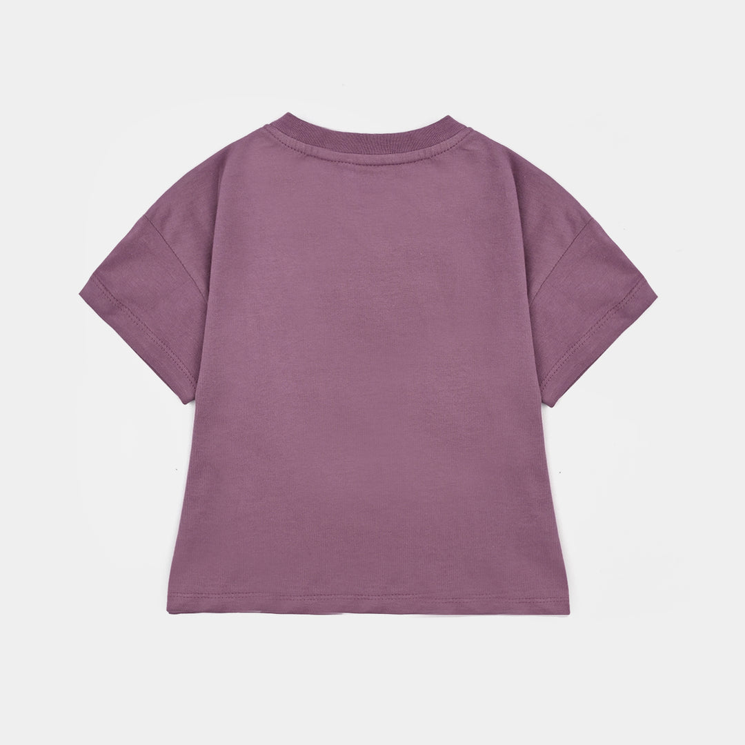 Girls 2x1 Rib T-Shirt H/S Magical Moments-Very.Grape