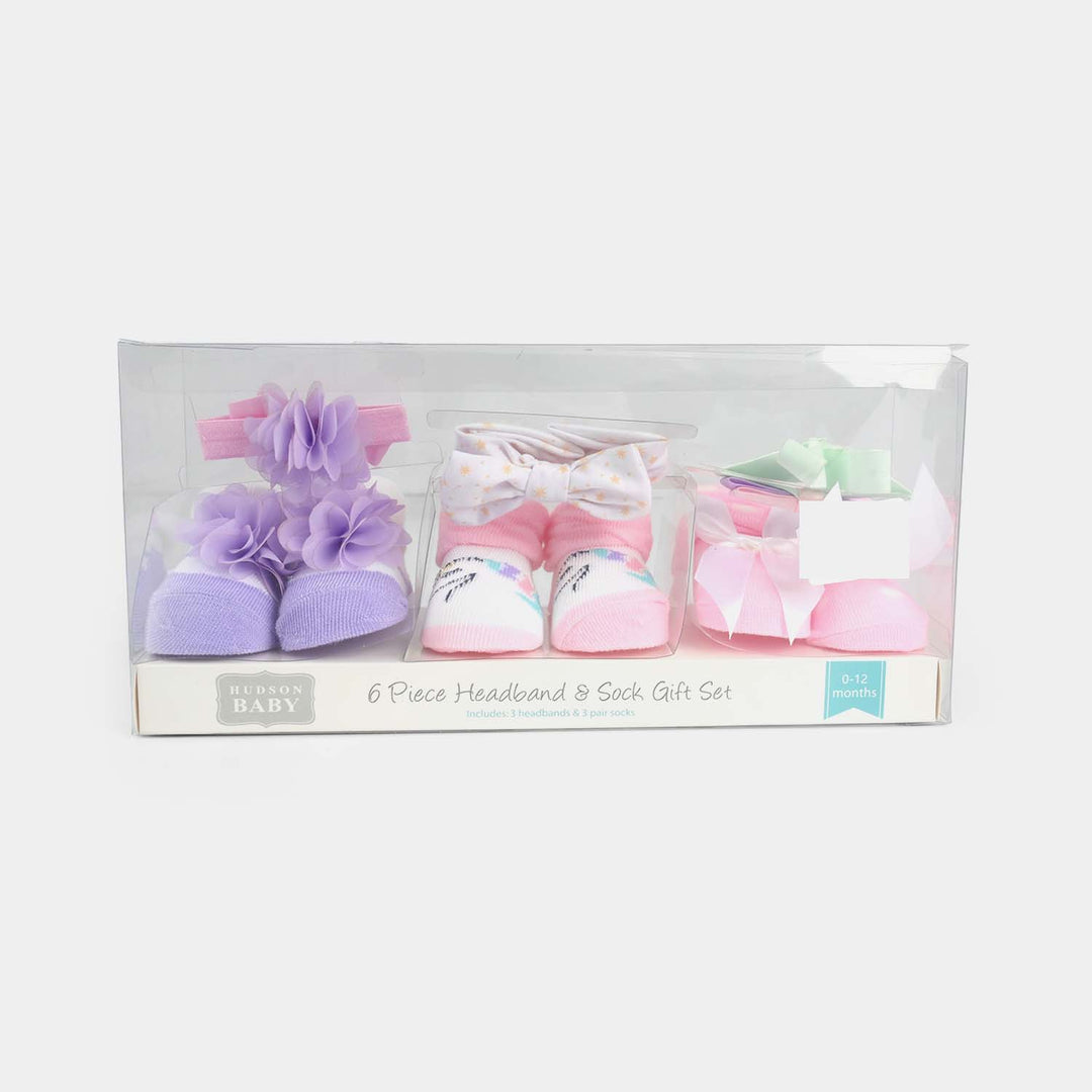 Baby Socks & Headband Pack of 3 Gift Set