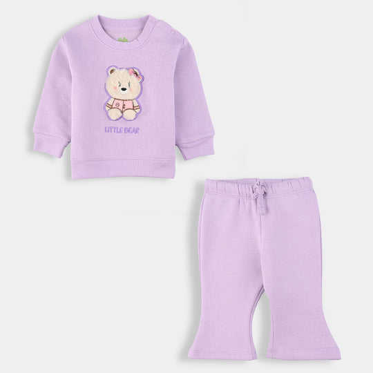 Infant Girls Fleece 2 Piece Suit Bear