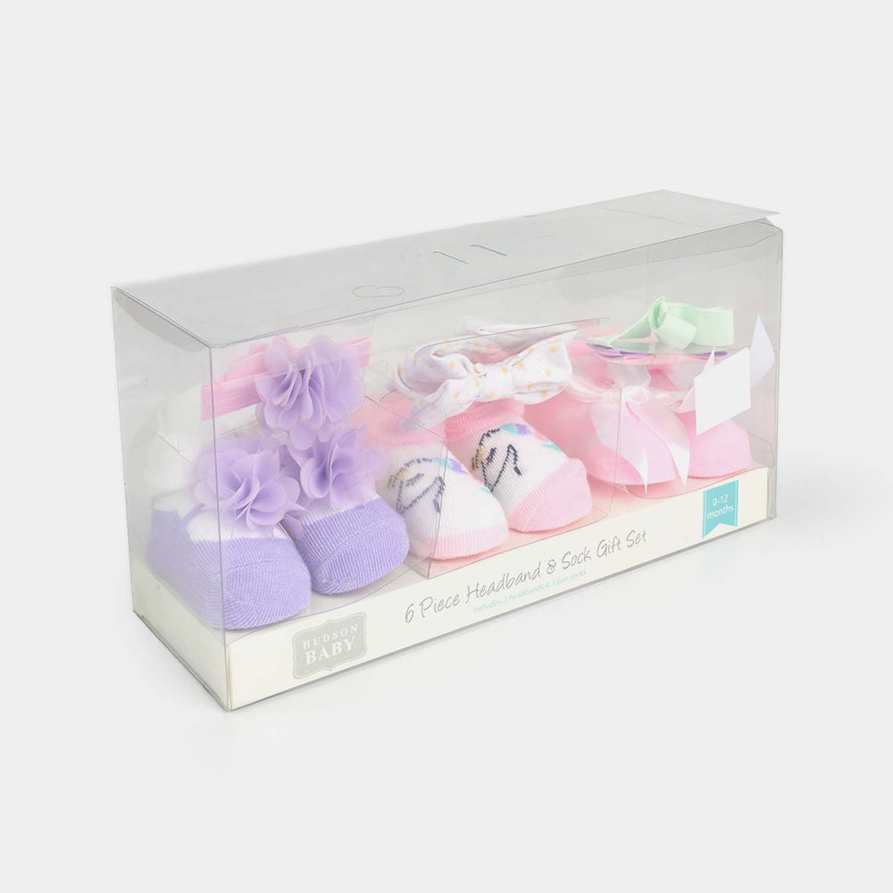 Baby Socks & Headband Pack of 3 Gift Set