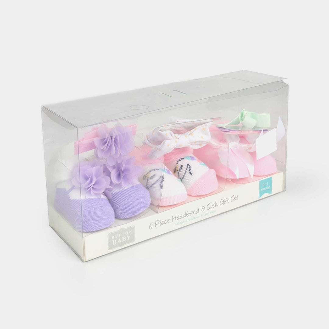 Baby Socks & Headband Pack of 3 Gift Set