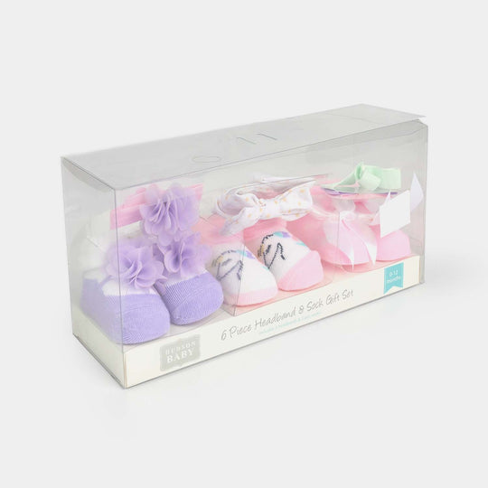 Baby Socks & Headband Pack of 3 Gift Set