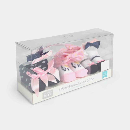 Baby Socks & Headband Pack of 3 Gift Set