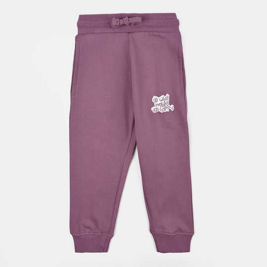 Girls Cotton Terry Pyjama Makes Happy-Very.Grape