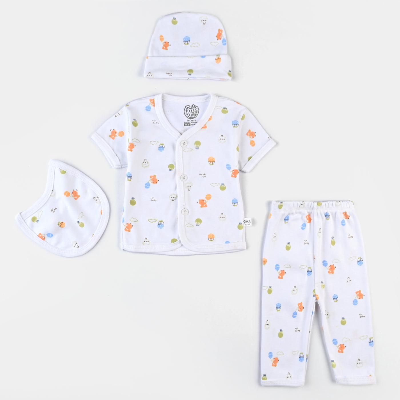 Infant Unisex Cotton Summer Suit 4PCs