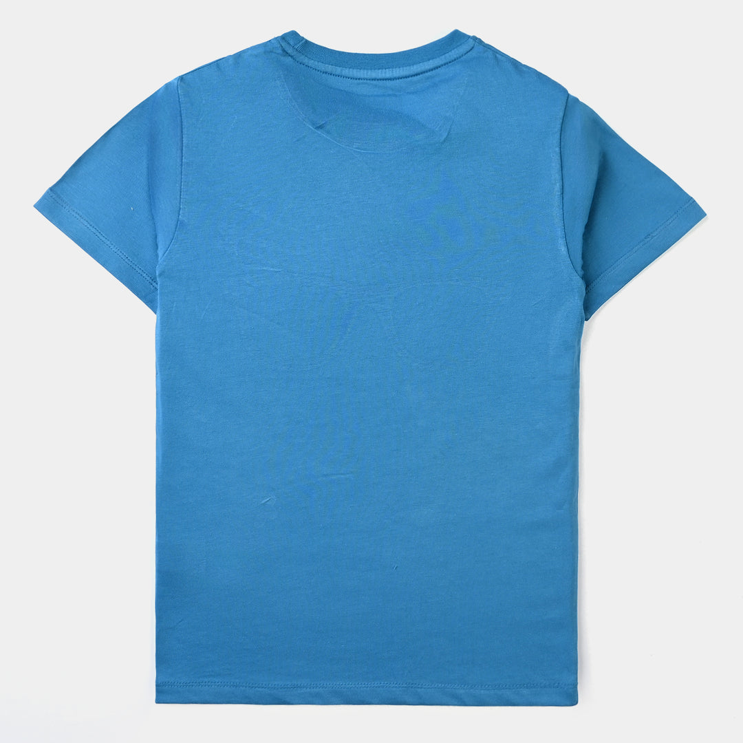 Boys Cotton Jersey T-Shirt H/S Sunset Saturday-Fjord Blue