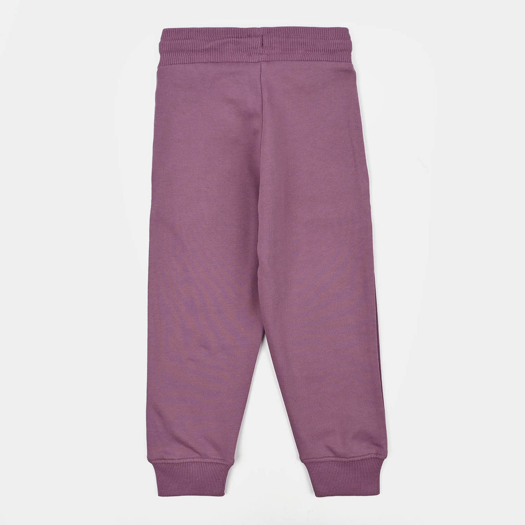 Girls Cotton Terry Pyjama Makes Happy-Very.Grape