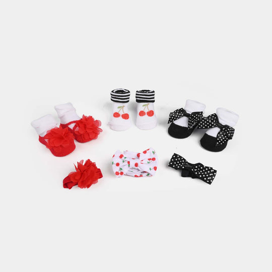 Baby Socks & Headband Pack of 3 Gift Set