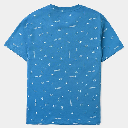 Boys Cotton Jersey T-Shirt H/S Future-Fjord Blue