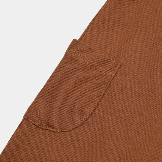 Infant Boys Cotton PK Romper Good Vibes-Brown