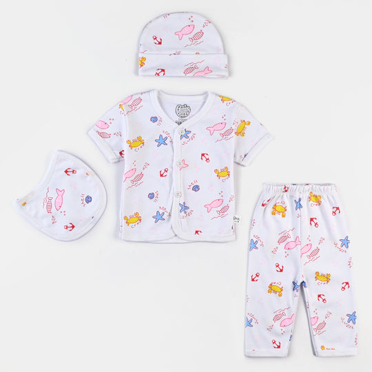 Infant Unisex Cotton Summer Suit 4PCs