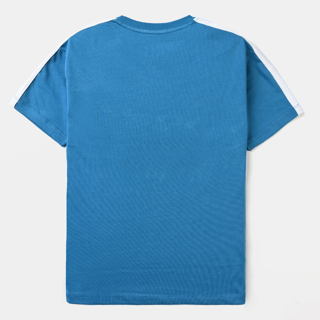 Boys Cotton Jersey T-Shirt H/S Skate 360 Flip-Fjord Blue