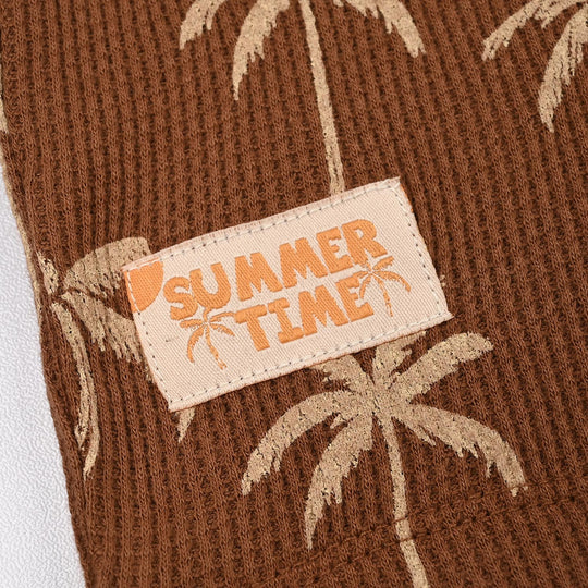 Boys Thermal Sando Palm Tree-Brown