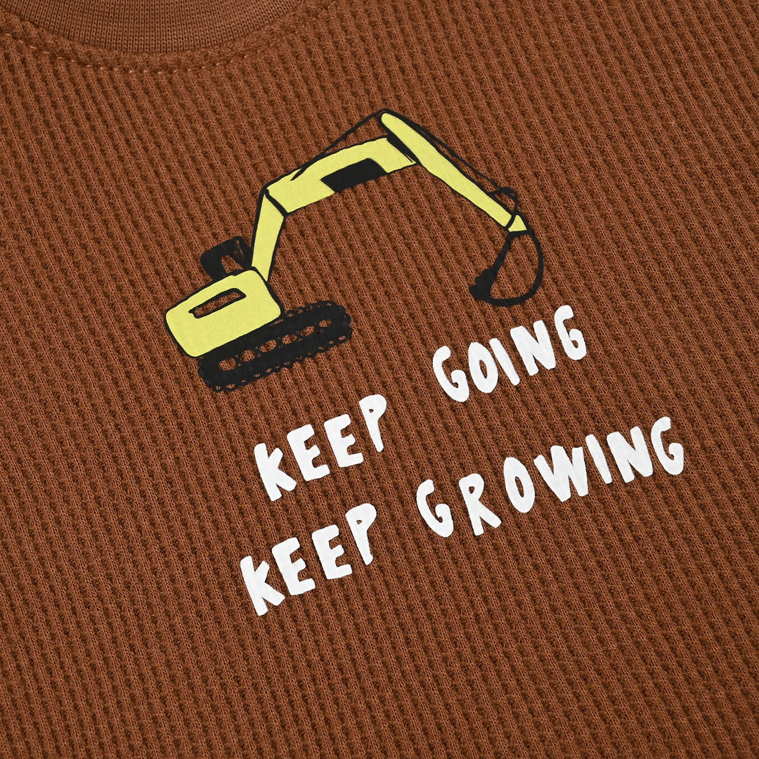 Infant Boys Thermal Sando Keep Going-Brown