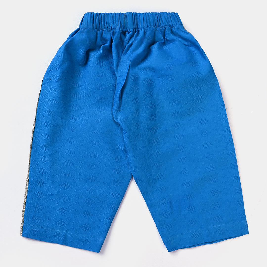 Infant Girls jacquard 2 PCs Suit Folk Love-Blue