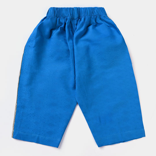 Infant Girls jacquard 2 PCs Suit Folk Love-Blue