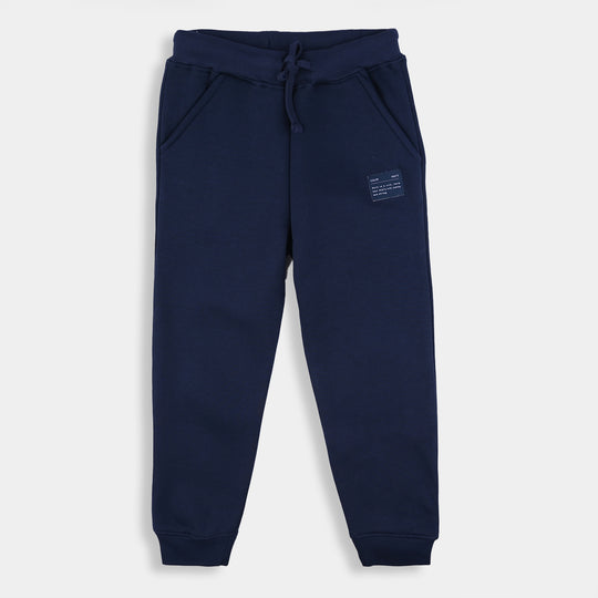 Boys Fleece Pajama Basic-NAVY