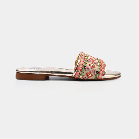Girls Slipper TA-002-GOLDEN