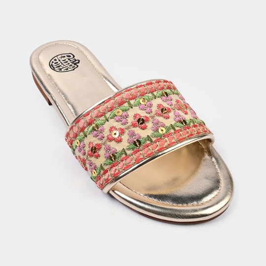 Girls Slipper TA-002-GOLDEN