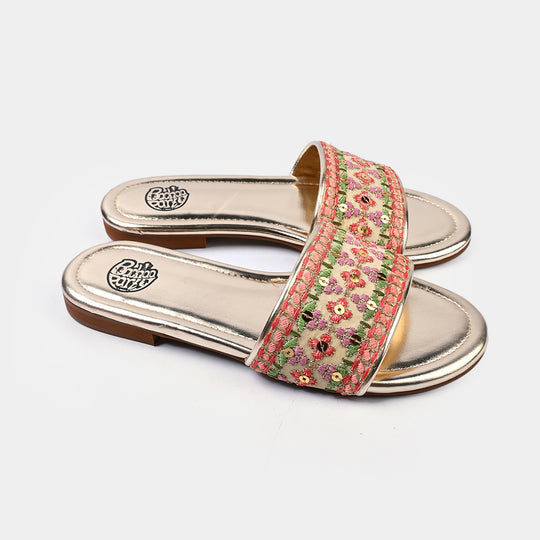 Girls Slipper TA-002-GOLDEN